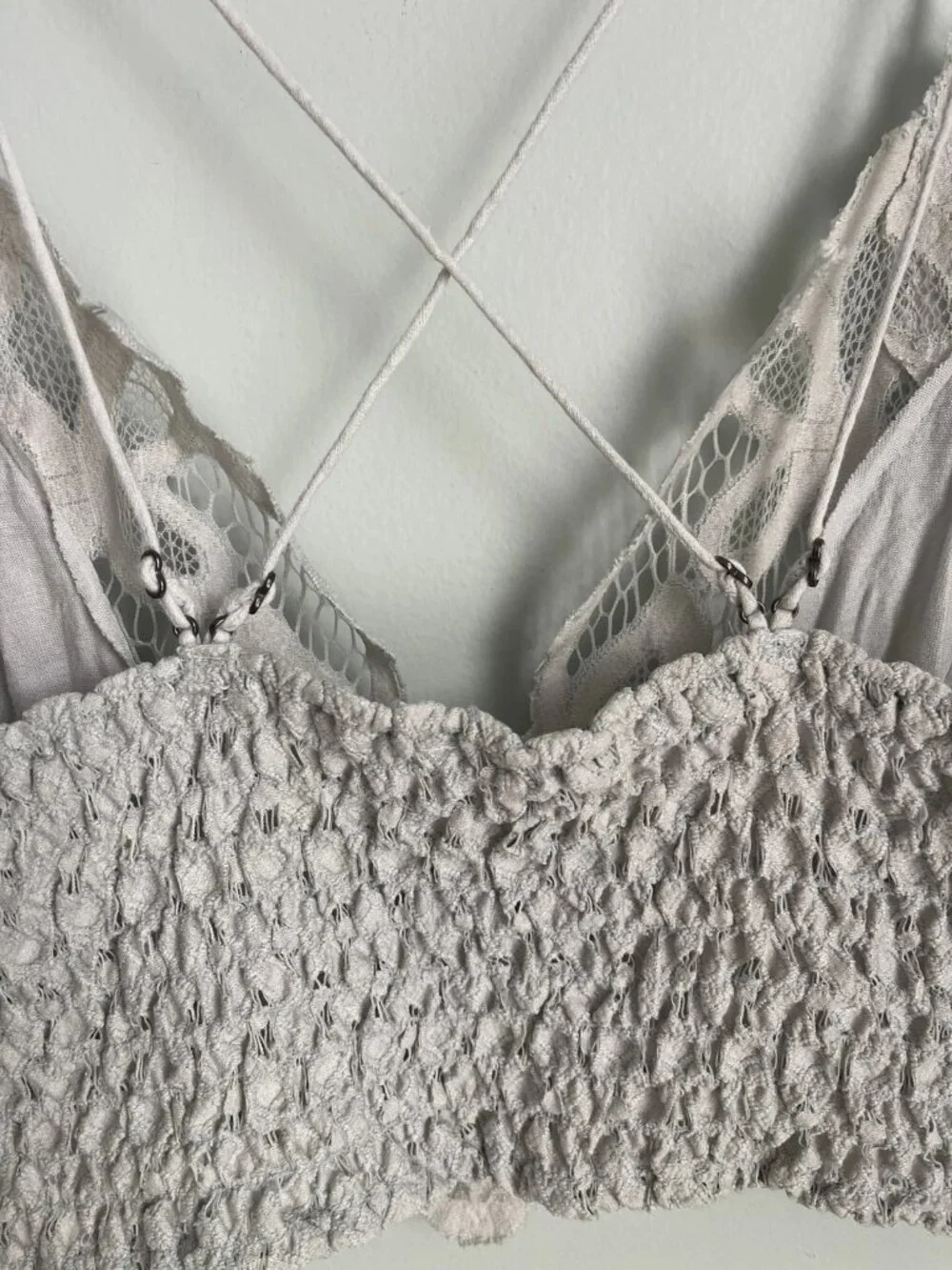 Free People FP One Light Blue Adella Bralette Boho Lace